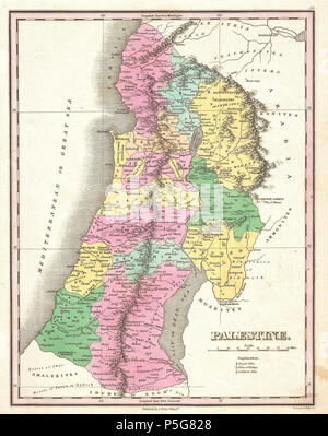 1827 Finley Karte von Israel - Palästina - Heiliges Land - Geographicus - Palästina - Fein-1827. Stockfoto