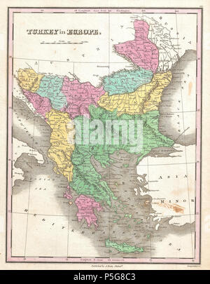 1827 Finley Karte der Türkei in Europa, Griechenland und auf dem Balkan - Geographicus - TurkeyEurope - Finley-1827. Stockfoto