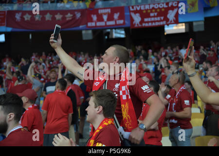 Fans und Fußball Aktion während der UEFA Champions League Finale 2018 Mit: Atmosphäre, wo: Kiew, Ukraine, wenn: 26. Mai 2018 Credit: Anthony Stanley/WENN.com Stockfoto