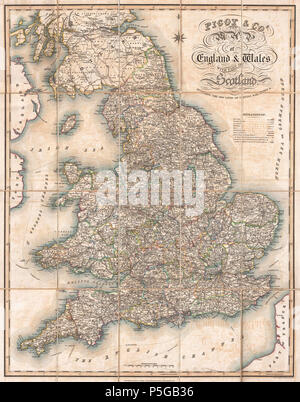 1830 Pigot Pocket Karte von England und Wales - Geographicus - EnglandWales - pigot-1830. Stockfoto