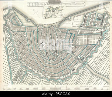 1835 S.D.U.K. Stadt Karte oder Plan von Amsterdam, Die Niederlande - Geographicus - Amsterdam - SUDK-1835. Stockfoto