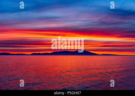 Allonby Sonnenuntergang Farben 2, Cumbria.] Stockfoto