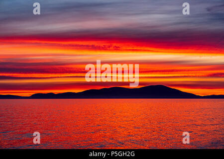 Allonby Sonnenuntergang Farben 3, Cumbria. Stockfoto