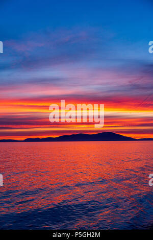 Allonby Sonnenuntergang Farben, Cumbria. Stockfoto