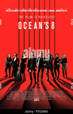 Ocean's 8 (2018) von Gary Ross Regie und Hauptdarsteller Sandra Bullock, Cate Blanchett, Anne Hathaway und Helena Bonham Carter. Eine alle weiblichen Mannschaft der Diamant Clou des Jahrhunderts versucht. Stockfoto