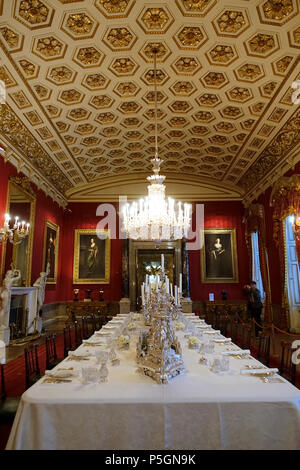 N/A. Englisch: Esszimmer, Chatsworth House - Derbyshire, England. 18 Juni 2016, 11:11:03. Daderot 455 Esszimmer, Chatsworth House - Derbyshire, England - DSC 03430 Stockfoto