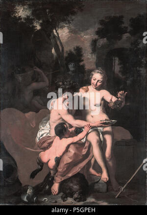 N/A. Englisch: Bacchant, ein Meanad und ein wenig gebrauchte Öl auf Leinwand 152 x 107 cm ca. 1680. ca. 1680. Gerard de Lairesse ( - 1711) Alternative Namen Gerard Lairesse Beschreibung Flemish-Dutch Maler, Zeichner, Grafiker und Maler Geburtsdatum / Tod 11. September 1640 (Taufen), 21. Juli 1711 (begraben) Ort der Geburt / Todes Lüttich Amsterdam Standort Lüttich (1655-1664), Köln (1660), Utrecht (1664-1665), Amsterdam (1665-1711), Den Haag (1684) Kontrolle: Q 533958 VIAF: 7436560 ISNI: 0000 000108668097 ULAN: 500024037 LCCN: n 83136134 WGA: LAIRESSE, Gérard Stockfoto