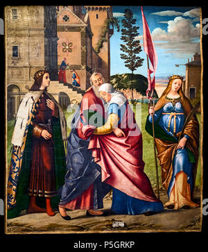 N/A N/A. N/A 56 Accademia - Incontro di Gioacchino e Anna con San Luigi IX e Santa Libera-Carpaccio Stockfoto