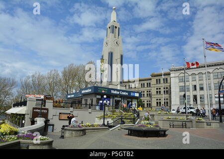 Informationszentrum, Innenhafen in Victoria BC, Kanada. Stockfoto