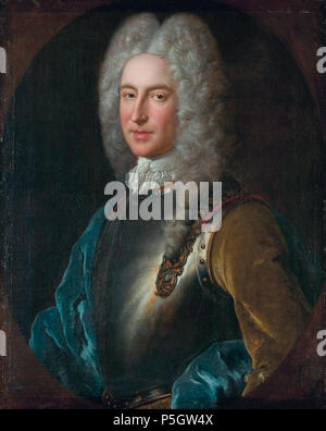 N/A. Englisch: Alexander, 4. Herr Forbes von Pitsligo (d. 1762) Öl auf Leinwand 80,8 x 64,3 cm signiert Verso: peint ein Paris. abs. wie Belle/Janvier. 1720.. . Januar 1720. Alexis Simon Belle (1674-1734) Alternative Namen Alexis-Simon Belle Beschreibung Französische Maler, Miniaturist, pastellist und Verfasser der Stellungnahme Datum der Geburt / Tod 12. Januar 1674 Am 21. November 1734 Ort der Geburt / Todes Paris Paris arbeiten Standort Paris Aufsicht: Q 1383440 VIAF: 29802151 ISNI: 0000 0000 6661 4073 ULAN: 500025018 WGA: BELLE, Alexis-Simon Oxford Dict.: 46466 82 Alexander, 4. Herr Forbes von Pitsligo, b Stockfoto