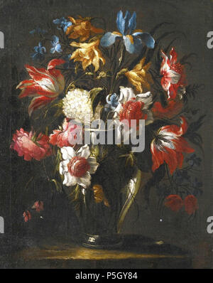 N/A. Englisch: Blau Iris, Papagei Tulpen, Anemonen, Pfingstrosen und anderen Blumen in einer Glasvase, auf einem Stein Vorsprung durch Juan de Arellano, Öl auf Leinwand, 56 von 44 cm. Juan de Arellano (1614-1676) Alternative Namen Juan Antonio de Arellano Beschreibung spanischer Maler Geburtsdatum / Tod 3. August 1614 vom 12. Oktober 1676 Ort der Geburt / Todes Santorcaz Madrid Standort Madrid Authority control: Q 332045 VIAF: 50124528 ISNI: 0000 000066368554 ULAN: 500005830 LCCN: Nr 90002886 WGA: Arellano, Juan de WorldCat 2 'blaue Iris, Papagei Tulpen, Anemonen, Pfingstrosen und anderen Blumen in einer Glasvase, Stockfoto