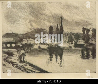 N/A. Englisch: Rouen (Cours-la-Reine) von Camille Pissarro, 1884, weicher Boden ätzen, Honolulu Museum für Kunst Beitritt 18633. 1884. Camille Pissarro (1830-1903) Jakob Alternative Namen Camille Pissarro, Camille-Abraham - Jakob Pissarro Beschreibung Danish-French Maler, Künstler und Reisende Datum der Geburt / Tod 10. Juli 1830 13. November 1903 Ort der Geburt / Tod Charlotte Amalie Paris arbeiten Standort Paris, Pontoise (1872-1882), Osny (Dezember 1882 - ....), Louveciennes, Éragny-sur-Oise, Niederlande (1894-1898), Amsterdam (1898) Kontrolle: Q 134741 VIAF: ISNI: 0000 000 14775224 Stockfoto