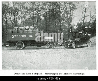 230 Brauerei Sternburg (Lützschena), Fuhrpark, um 1907 Stockfoto