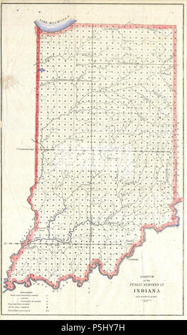 1850 Öffentliche Umfrage Karte von Indiana - Geographicus-IN-LS-1850. Stockfoto