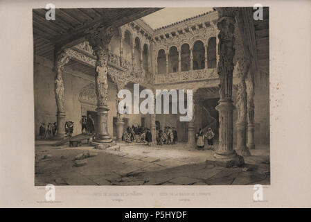 1850, España artística y monumental, Vistas y Descripción de los Sitios y monumentos más Honoratioren de España, Vol 3, Patio de la Ynfanta de Zaragoza. Stockfoto