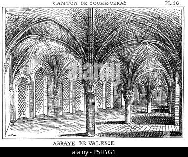 N/A. Français: Dessin Abbaye de Valence. 86700 Couhé. 26 Dezember 2013, 20:34:58. Amédée Brouillet 51 Abbaye de Valence (Vienne), 04. Stockfoto