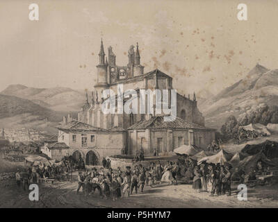 1850, España artística y monumental, Vistas y Descripción de los Sitios y monumentos más Honoratioren de España, Vol 3, Un-aurrescu de Begoña (Bilbao) (7/8). Stockfoto
