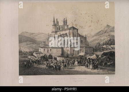 1850, España artística y monumental, Vistas y Descripción de los Sitios y monumentos más Honoratioren de España, Vol 3, Un-aurrescu de Begoña (Bilbao). Stockfoto
