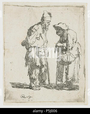 Bettler Bettler Mann und Frau im Gespräch 1630. N/A 159 B 164 Rembrandt Stockfoto