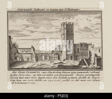 N/A. Deutsch: Beschreibung Stadhuis Amsterdam na de Marke 1652 De middeleeuwse ruïne van het Stadhuis op de Dam, na De Marke van 1652. Prent uit: A. Rademaker - Nederlandsche Oudheeden en Gesigten. Techniek: ets. Documenttype prent Vervaardiger Rademaker, Abraham (1675-1735) Collectie Collectie Atlas Dreesmann Datering 1725 Inventarissen Http://archief.amsterdam/archief/10094 Afbeeldingsbestand 010094003086. 1725. Rademaker, Abraham (1675-1735) 54 Abraham Rademaker, Afb 010094003086 Stockfoto