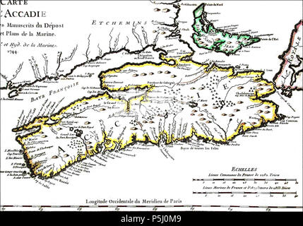 N/A. Englisch: Karte von Acadia, 1744 Français: Carte de l'Acadie, 1744. 1744. Jacques-Nicolas Bellin (1703-1772) Alternative Namen Jacques Nicolas, Sieur Bellin; Jacques Nicolas Bellin; Nicolas Bellin Beschreibung französische Kartograph, Geograph und hydrographer Encyclopédistes, das Datum der Geburt / Tod 1703 21. März 1772 Ort der Geburt / Todes Paris Versailles Authority control: Q 607846 VIAF: 99885687 ISNI: 0000 0001 0803 8482 ULAN: 500045859 80044782 LCCN: n NLA: 36405375 WorldCat 55 Acadie 1744 Stockfoto