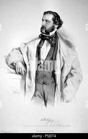 N/A. English: Achille De Bassini (1818-1881), italienischer Sänger (Bariton), Lithographie von Josef Kriehuber, 1854. 1854. Josef Kriehuber (1800-1873); Foto Mitglied Peter Geymayer 56 Achille Debassini Litho Stockfoto