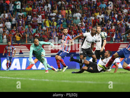 Salvador, Brasilien. 27 Juni, 2018. Lance bei einem Match zwischen Bahia, Ceará, statt an diesem Mittwoch (26.) in einem Spiel gültig für das Jahr 2018 im Nordosten Cup. Am Fonte Nova Arena in Salvador, BA. Credit: Tiago Caldas/FotoArena/Alamy leben Nachrichten Stockfoto