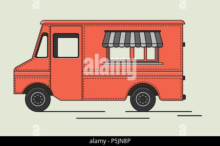 Vector Illustration von flachen retro Truck Stock Vektor