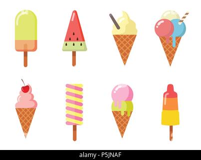 Eis im flachen Stil Stock Vektor