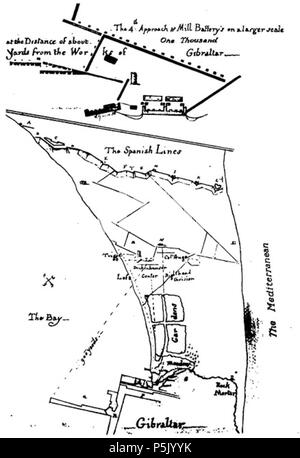 N/A. Englisch: Plan des Sortie Zeichnungen alle aus einem Buch 1905 veröffentlicht, aber vor 1783 von Captain John spilsbury über seine Erfahrungen während der großen Belagerung von Gibraltar geschrieben. 26 März 2013, 08:39:40. John spilsbury 25 1781 - Spilsbry's Plan der Sortie Stockfoto