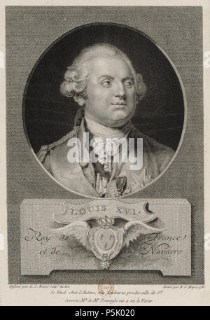N/A. Englisch: Porträt von Ludwig XVI. von Frankreich. 1785. N/A25 Porträt von Ludwig XVI. von Frankreich - Voyez 1785 Stockfoto