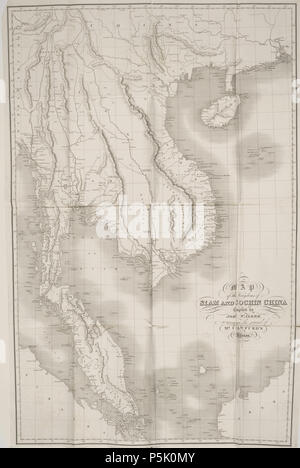 N/A. Deutsch: Karte der Kindoms von Siam und Cochin China, von John Walker English: Karte von Thailand (Siam) und der umgebenden Staaten: China, Laos, Burma, Tonquin, Hainan, Kamboja, Batabang, Champon, Malacca-Stra ße, Sumatra zusammengestellt. 1828. John Walker 28 1820 1829 Siam und Cochin China John Crawfurd journal einer Botschaft o Stockfoto