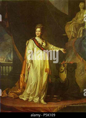 N/A. Englisch: Dmitry Levitsky. Portrait von Katharina der Großen, als Minerva (1783). Das Russische Museum, St. Petersburg. 1783. D. Levitskiy 282 Katharina II. Die Legislatress von D. Levitskiy (1783, Russisches Museum) Stockfoto