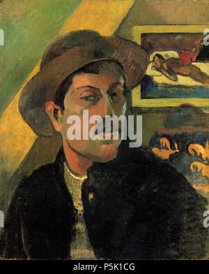 Französisch: Portrait de l'artiste au Chapeau 1893. N/A 31 Paul Gauguin 111 Stockfoto