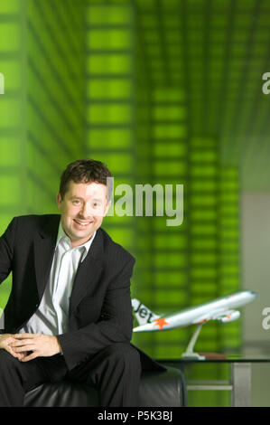 Portrait von Alan Joyce, CEO von Jetstar Airlines, Melbourne, Australien. Stockfoto