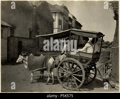 N/A. Englisch: ein ochsenkarren in Bombay in den 1870er Jahren. 1870. Unbekannt 42 ein Ochsenkarren in Bombay in den 1870er Jahren Stockfoto