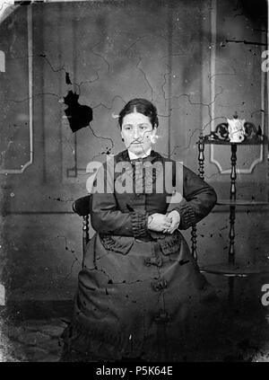 [Frau] [Graphic].. 1 Negativ: Glas, nassen Collodium, b&w; 11 x 8,5 cm. ca. 1875. Thomas, John, 48 eine Frau sitzen NLW 3364777 Stockfoto