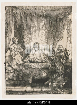 Christus in Emmaus: Die größere Platte 1654. N/A 158 B087 Rembrandt Stockfoto