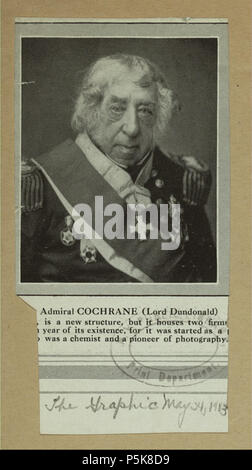 N/A. Español: Thomas Alexander Cochrane, X Conde de Dundonald, Marqués de Maranhão (Annsfield cerca de Hamilton, 14 de November de 1775-Londres, 31 de Mayo de 1860), Conocido como Lord Cochrane, 1 fue un-político Radikal, oficial e innovador naval Británico. Considerado como Uno de Los Capitanes británicos más exitosos audaces y de las Guerras de la Revolución Francesa, lo que llevó a Los Franceses eine apodarlo 'Le Loup des mers" (El Lobo de los Mares). Después de ser Dado de Baja de la Marina, sirvió británica en Las Marinas de Chile, Brasilien y Grecia. Su vida y Aventuras han servido de ins Stockfoto