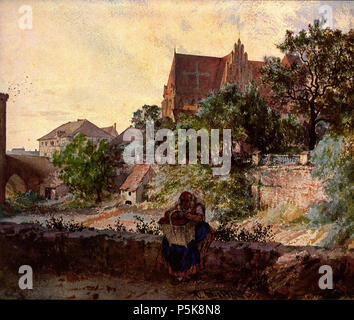 Kirche der Hll. Peter und Paul, Strzegom 1847. N/A61 Adolf Friedrich Erdmann von Menzel 040 Stockfoto