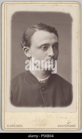 N/A. Deutsch: Beschreibung Carte-de-Visite met portret van pastoor Gribling Gribling wurde in de Jaren 1878-1882 Pastoor van de Kerk van de S.H. Petrus en Paulus (De Papegaai), der Kalverstraat 58. Documenttype foto Vervaardiger Greiner, Albert (1833-1890) Collectie Collectie Stadsarchief Amsterdam: foto-Datering afdrukken 1880 Ca. Geografische naam Kalverstraat Inventarissen Http://archief.amsterdam/archief/10003 Afbeeldingsbestand ANWC 00321000001. ca. 1880. Greiner, Albert (1833-1890) 73 Albert Greiner Afb ANWC 00321000001 Stockfoto