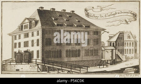 N/A. Deutsch: Das Alexiushaus (auch "Alexiusspital" oder "Kornhaus" genannt) in Braunschweig 1756. 1756. Anton August Beck (1713 - 1787) Beschreibung Deutsche Graveur Geburtsdatum / Tod 27. August 1713 vom 17. März 1787 Ort der Geburt / Todes Brunswick Brunswick Arbeitsort Brunswick Authority control: Q 105879 VIAF: 27338104 ISNI: 0000 0001 0961 711 X ULAN: 500157841 LCCN: 97067262 GND: 122090438 WorldCat 83 Alexiushaus Braunschweig Stockfoto