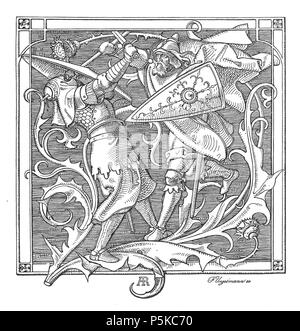 N/A. Nibelungen 06 Wie Iring erschlagen ward Sterben. (Hagen von Tronje erschlägt Markgraf Iring aus England, Irland, einen vasallen Könnig Etzels.) Zeichnung zur 35. Aventure, gewürfelt von F. Unzelmann. 1840/1841. Alfred Rethel (1816 - 1859) Beschreibung Deutsche Geschichte Maler Geburtsdatum / Tod 15 Mai 1816 1 Dezember 1859 Ort der Geburt / Todes Aachen Düsseldorf Arbeitsort Deutschland (Aachen, Dresden, Düsseldorf, Frankfurt,…), Italien Authority control: Q 67036 VIAF: 64133337 ISNI: 0000 0001 1067 6491ULAN: 500012194 LCCN: n 91056057 WGA: RETHEL, Alfred WorldCat 83 Alfred Rethel - Die Nibelungen Stockfoto