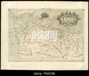 N/A. Latina: AFRICAE I. Tab: Medius meridianus 16, reliqui ad hunc inclinati sunt pro Ratione parellelorum 29 & 34 ad circulum Max. Englisch: Ptolemäus erste Karte von Afrika, mit Mauretania Tingitana und Caesariensis, die modernen westlichen Algerien und Marokko. 1618. Gerardus Mercator (1512-1594) Alternative Namen Gerardo Mercatore; Gerard de Kremer, Gerard de Cremere; Gerhard Mercator; Gerhard Mercator Beschreibung Mathematiker, Geograph und Kartograph Geburtsdatum / Tod vom 5. März 1512 und 5. März 1512 vom 2. Dezember 1594 Ort der Geburt / Todes Rupelmonde Duisburg arbeiten Zeitraum vom Stockfoto