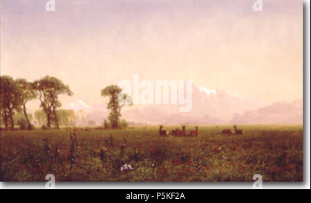 Englisch: Elche grasen in der Wind River Country 1861. N/A 506 Elk Grazing-Albert Bierstadt Stockfoto