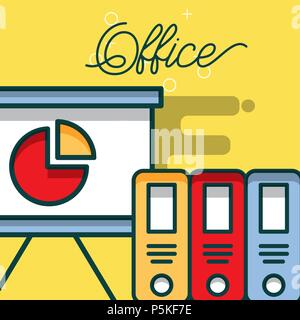 Board Präsentations Chart Diagramm Bindemittel Büro Stock Vektor
