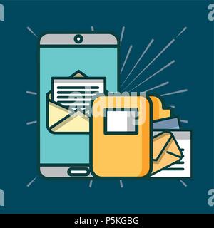 Bürobedarf und Menschen Stock Vektor