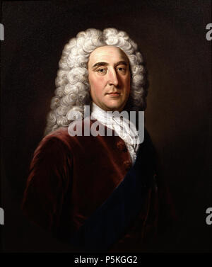 N/A. Englisch: Thomas Pelham-Holles, 1. Herzog von Newcastle-upon-Tyne (1693-1768). ca. 1750-52. William Hoare 33 1 stDukeOfNewcastleOld Stockfoto