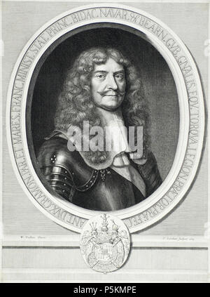 N/A. English: Stich mit dem Porträt Antoine III. de Gramonts, Marschall von Frankreich Englisch: graviert Portrait von Antoine III. De Gramont, Marschall von Frankreich. 1663. Unbekannt 110 Antoine De Gramont Stockfoto