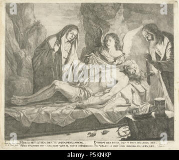 Englisch: die Grablegung Christi Nederlands: Graflegging van Christus zwischen ca. 1660 und ca. 1670. N/A 113 Antoon Van Den Heuvel, Guillaume Duvivier - die Grablegung Christi Stockfoto